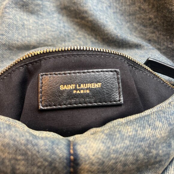 YSL (Yves Saint Laurent) Puffer Medium in Denim and Suede - Picture 13 of 14